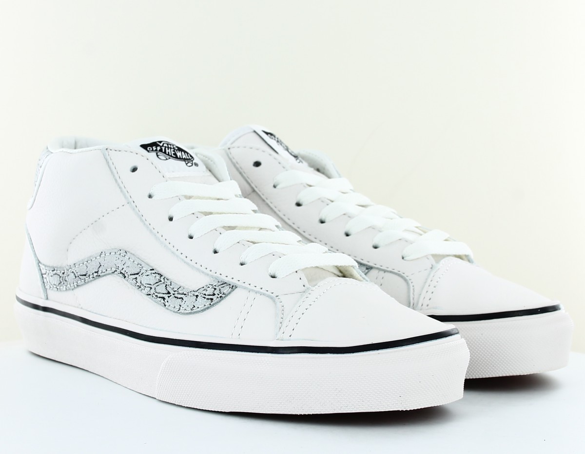 Vans Mid Skool 37 blanc serpent argent