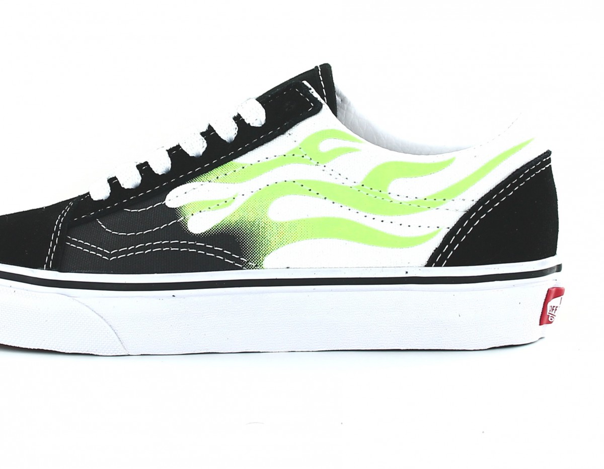 Vans Old skool flame noir blanc vert