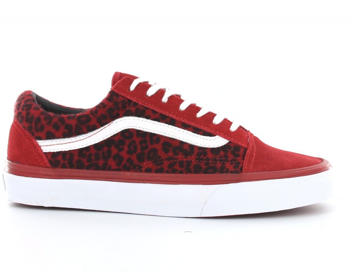 Vans Old Skool leopard ROUGE