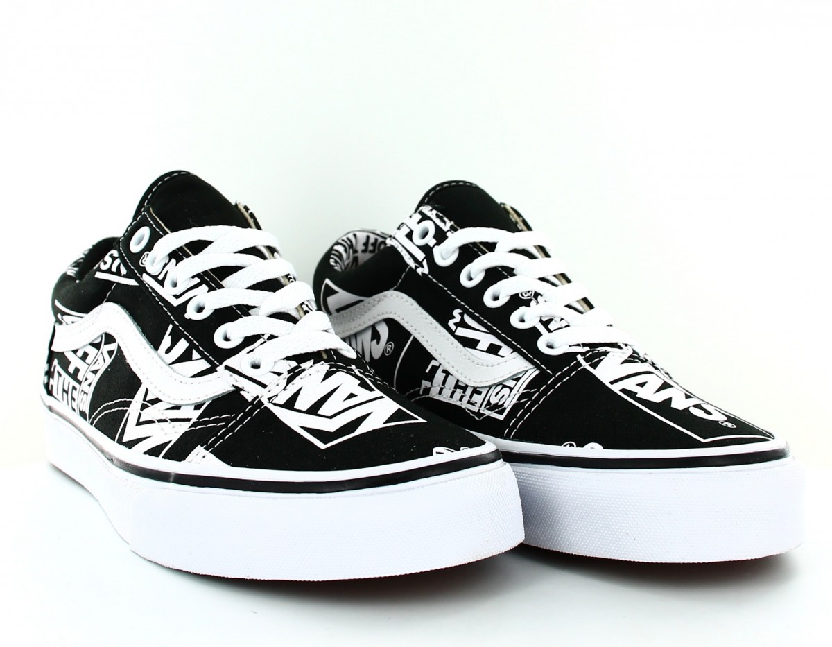 Vans Old Skool logo mix Noir blanc