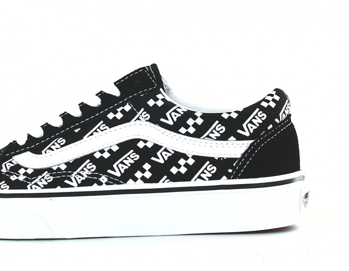 vans old skool white logo black skate shoes