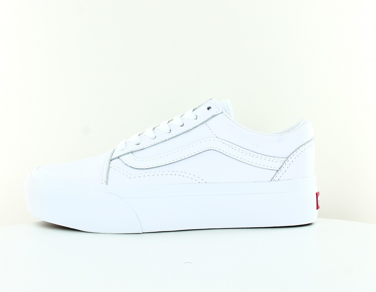 Vans Old skool plateform leather blanc blanc