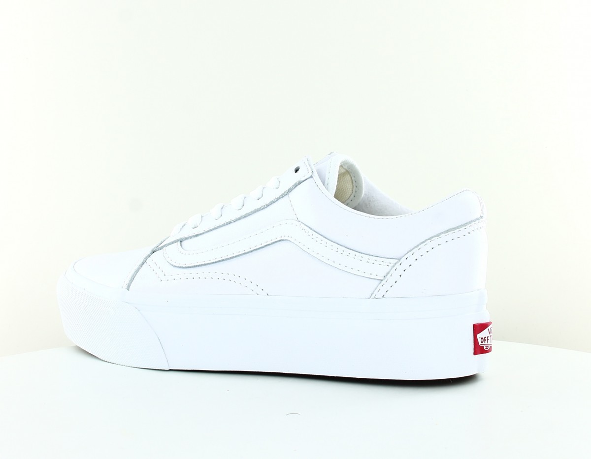 Vans Old skool plateform leather blanc blanc