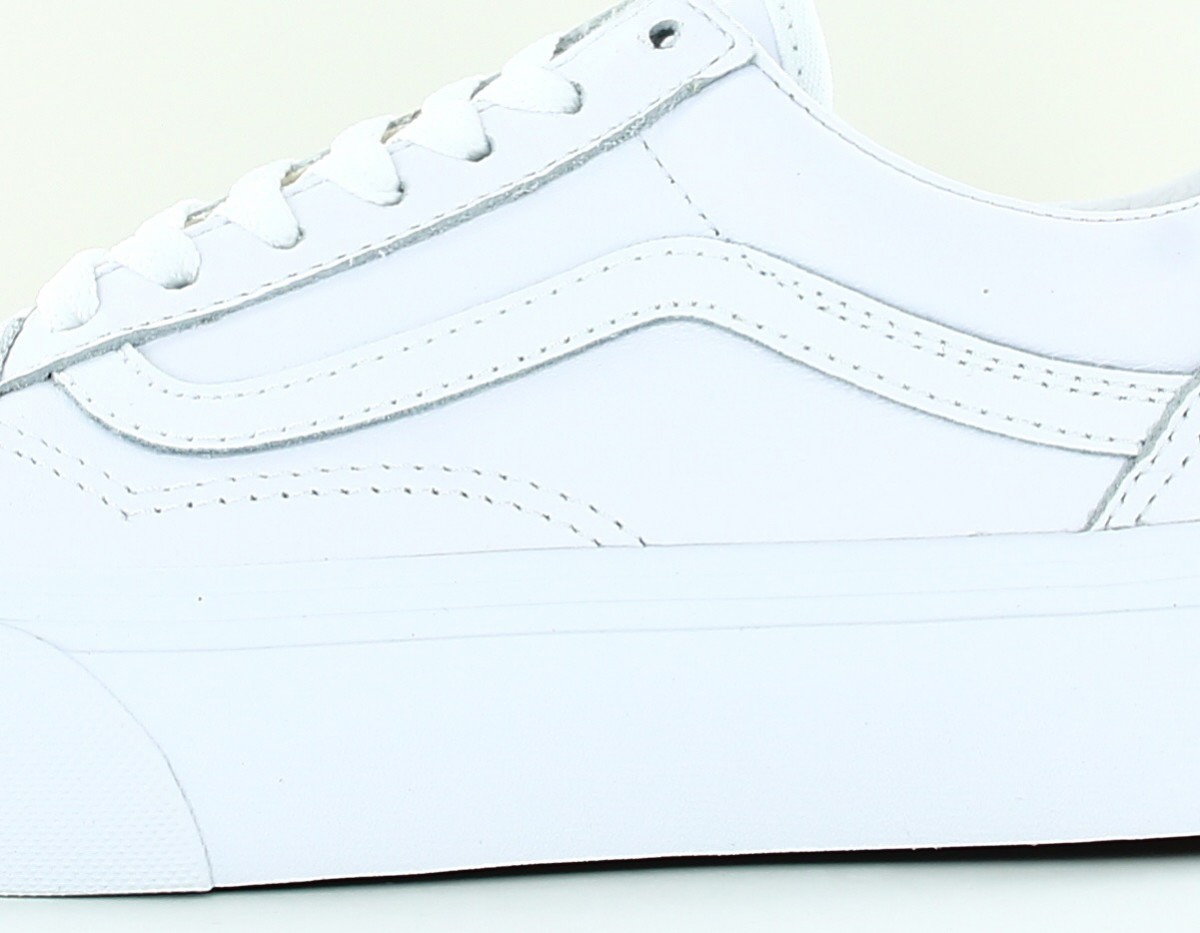 Vans Old skool plateform leather blanc blanc