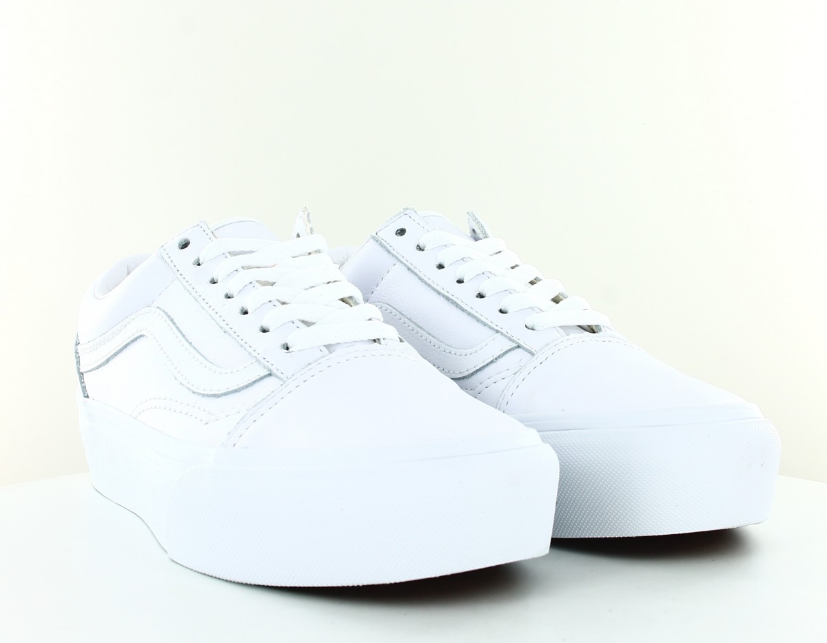 Vans Old skool plateform leather blanc blanc