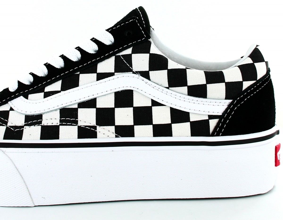 Vans Old Skool platform checkerboard Noir blanc