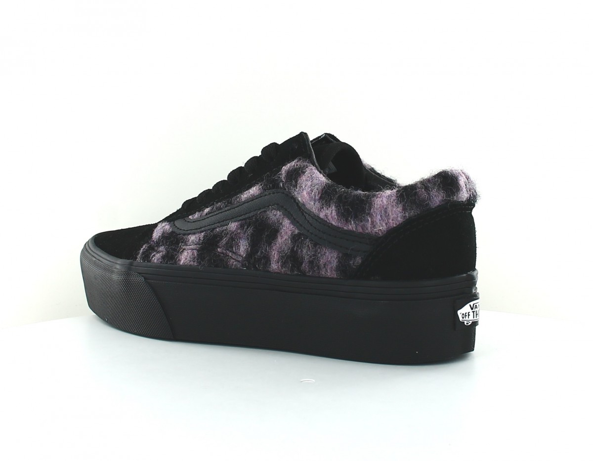 Vans Old skool plateform mix leopard noir rose