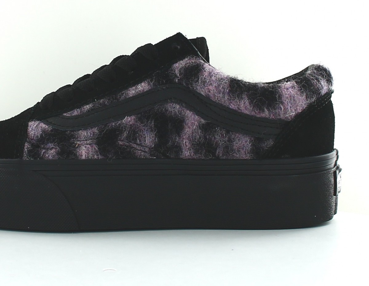 Vans Old skool plateform mix leopard noir rose