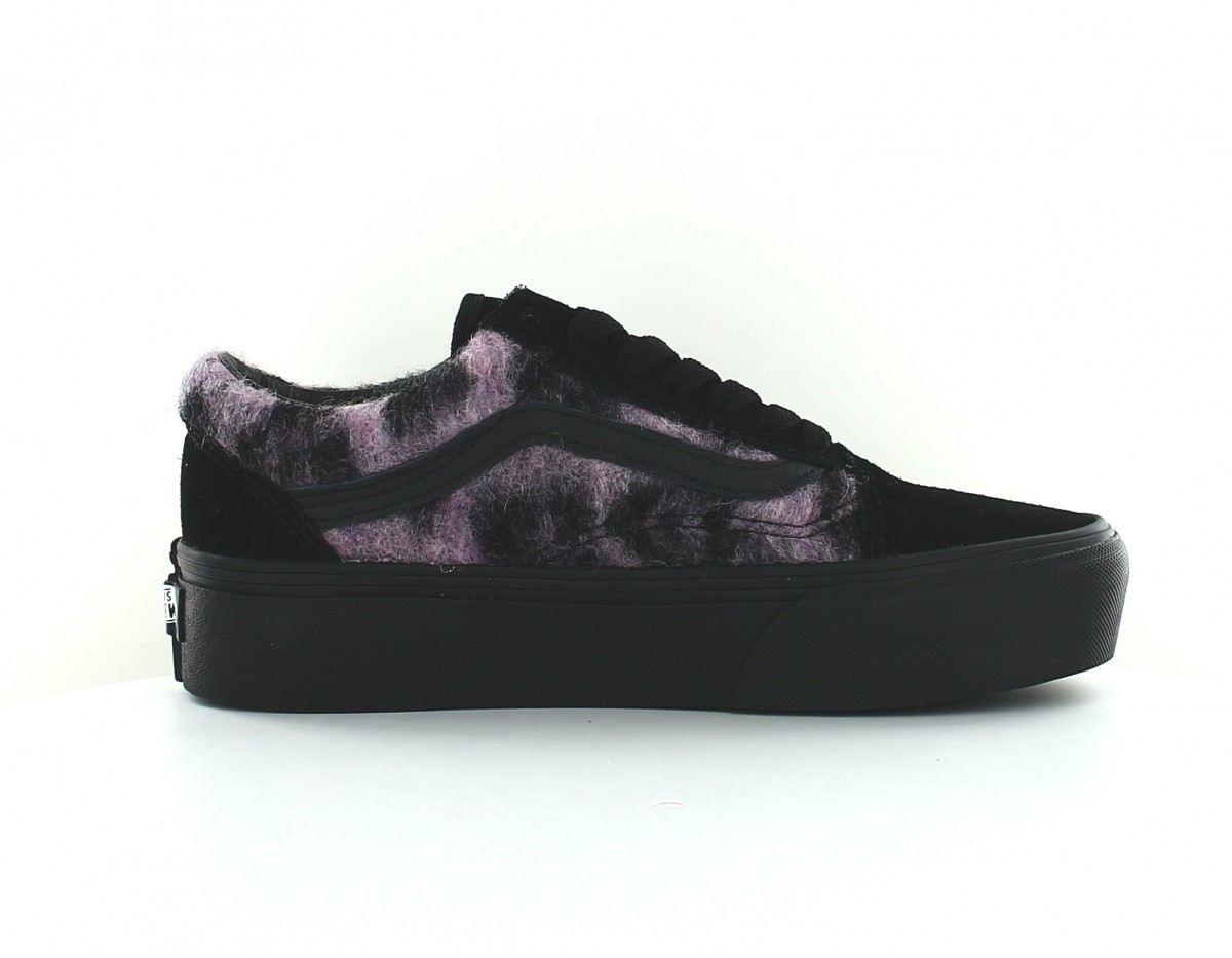 Vans Old skool plateform mix leopard noir rose