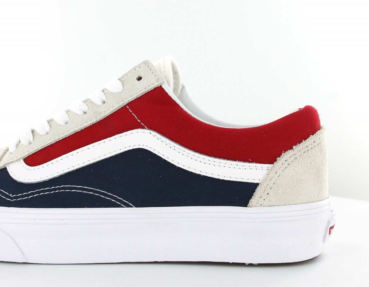 Vans Old skool retro block blanc bleu rouge