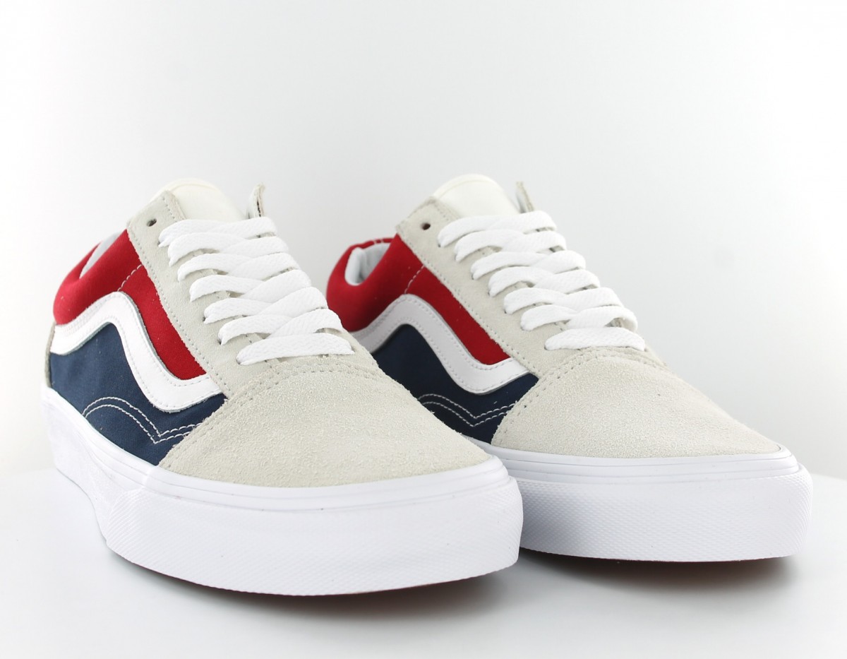 Vans Old skool retro block blanc bleu rouge