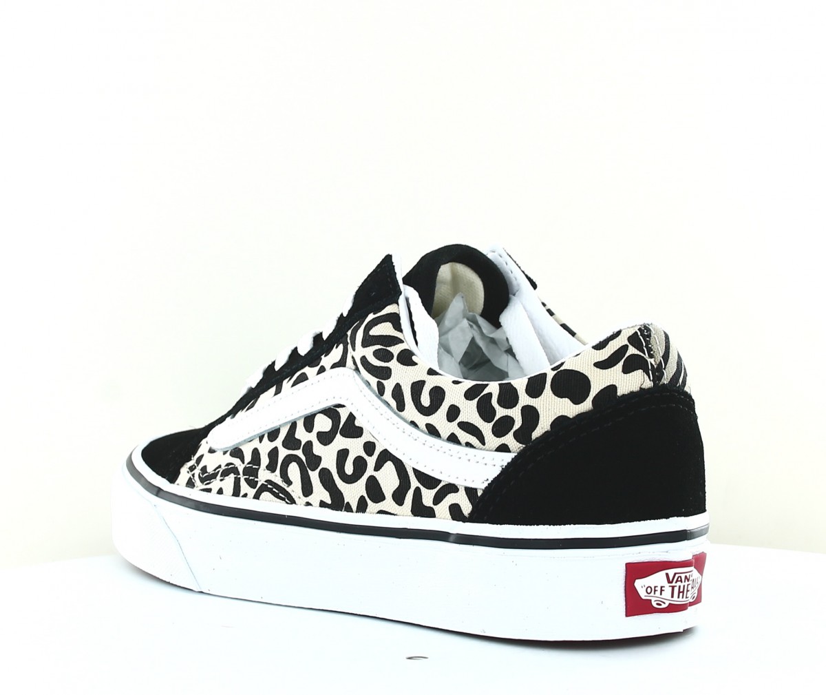 Vans Old skool safari noir blanc leopard print