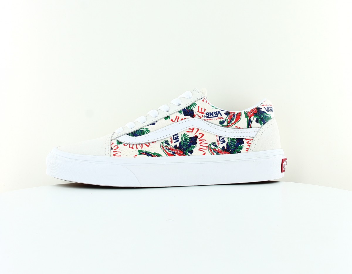 Vans Old Skool spring daze blanc rouge bleu vert