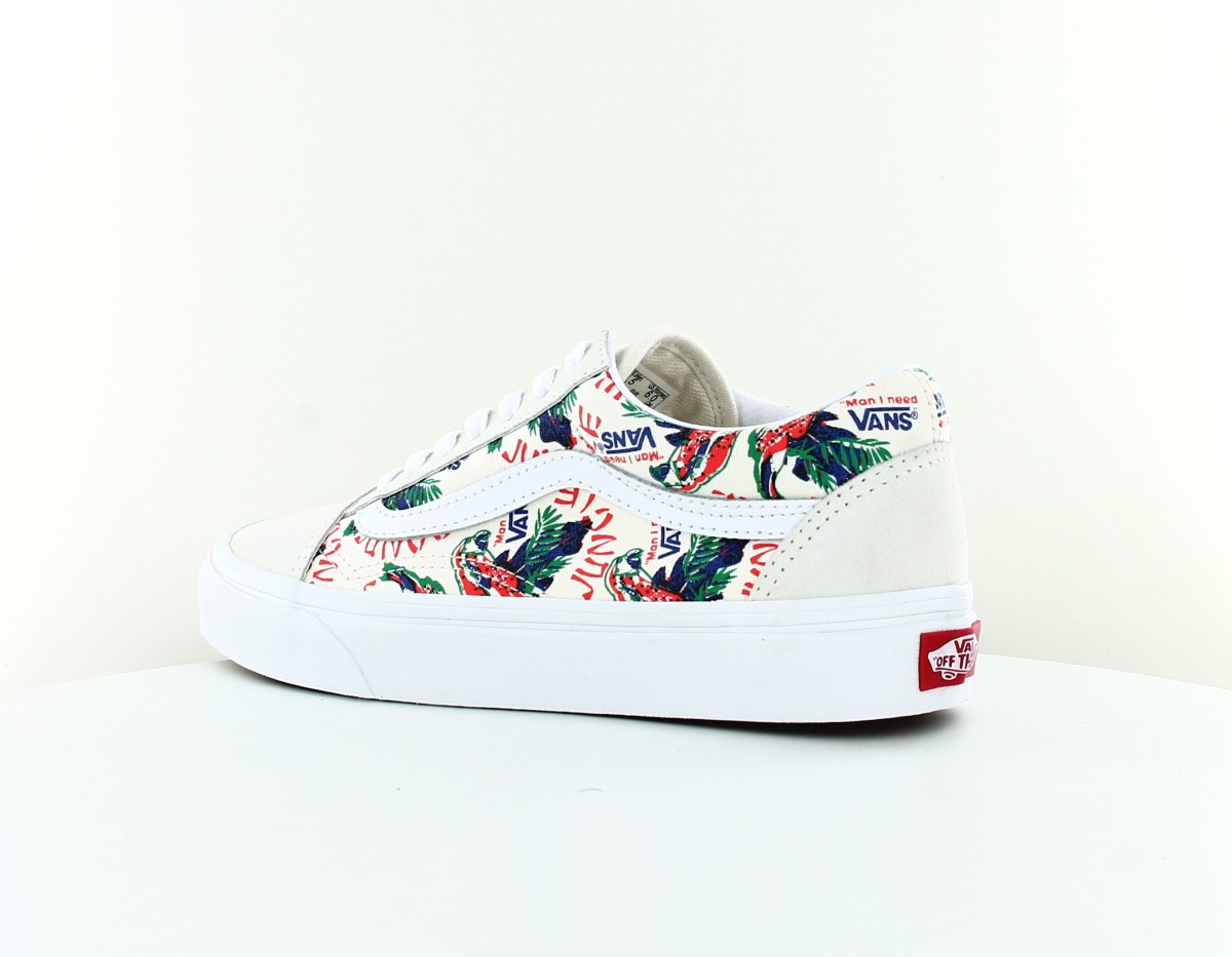 Vans Old Skool spring daze blanc rouge bleu vert