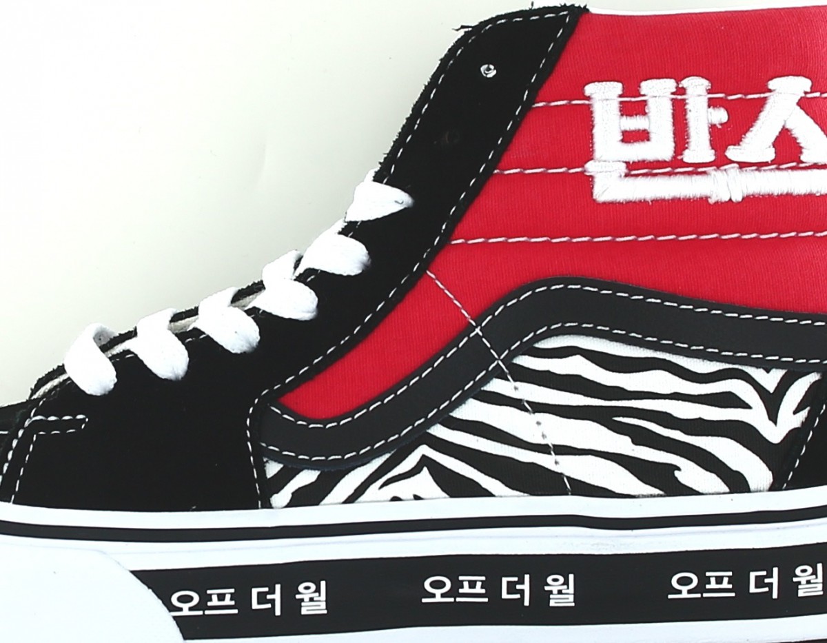 Vans Sk8-hi korean noir rouge blanc print