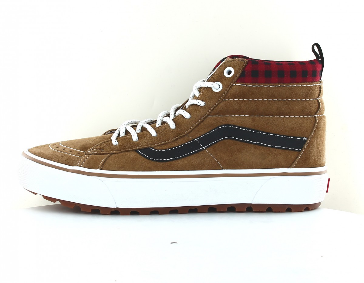 Vans SK8-hi mte 1 winter marron noir blanc carreaux rouge