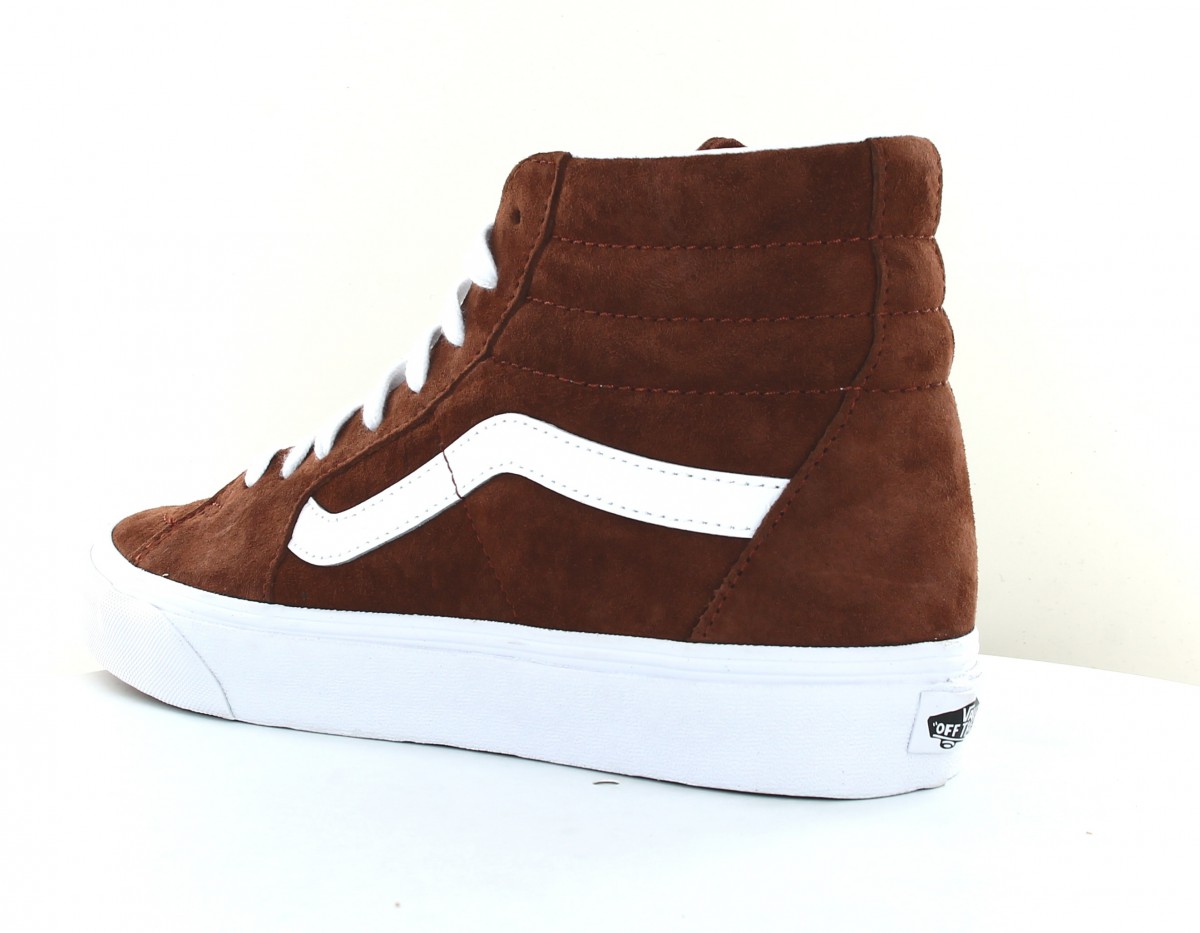 Vans SK8 hi pig suede marron blanc