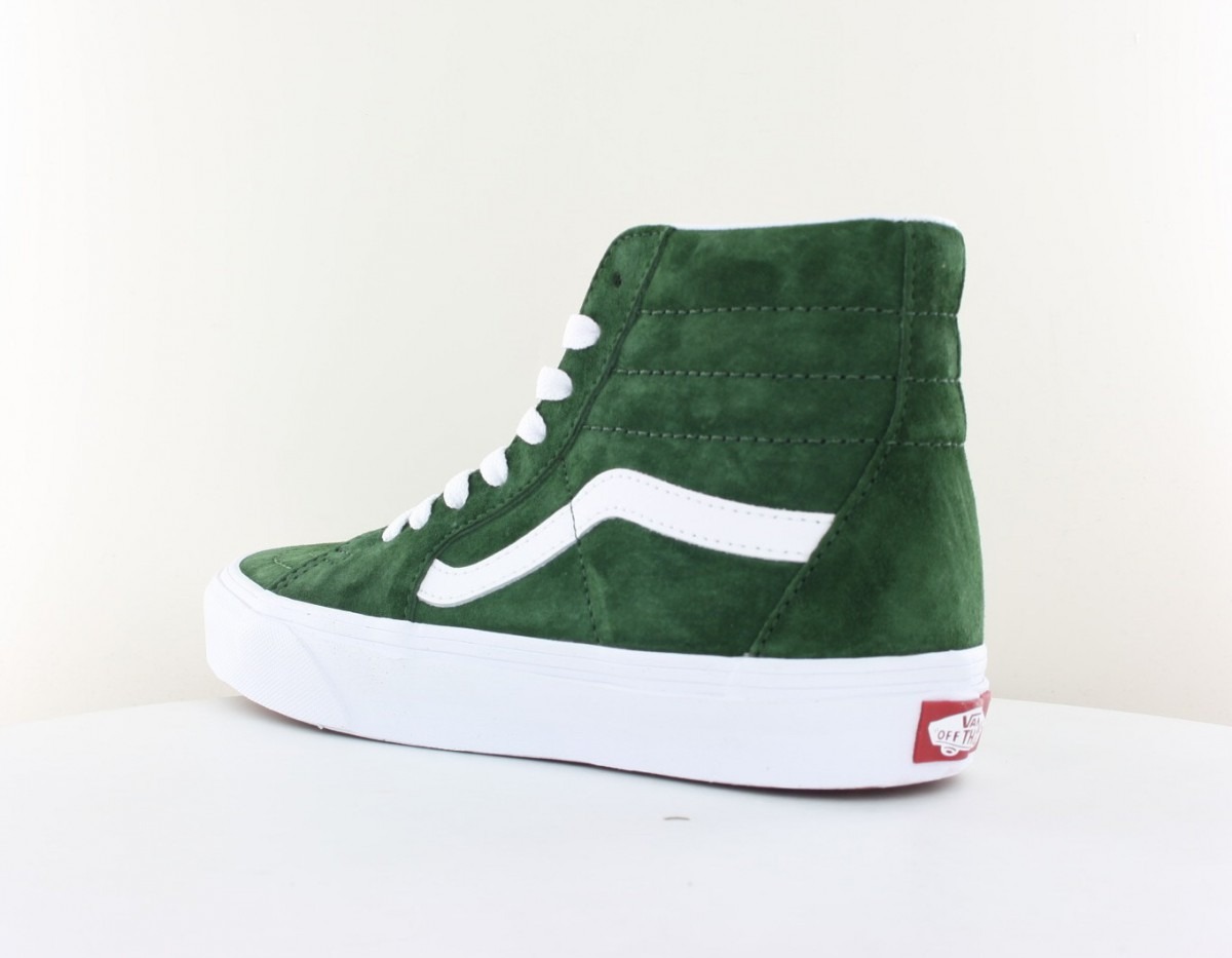 Vans SK8 hi pig suede vert blanc