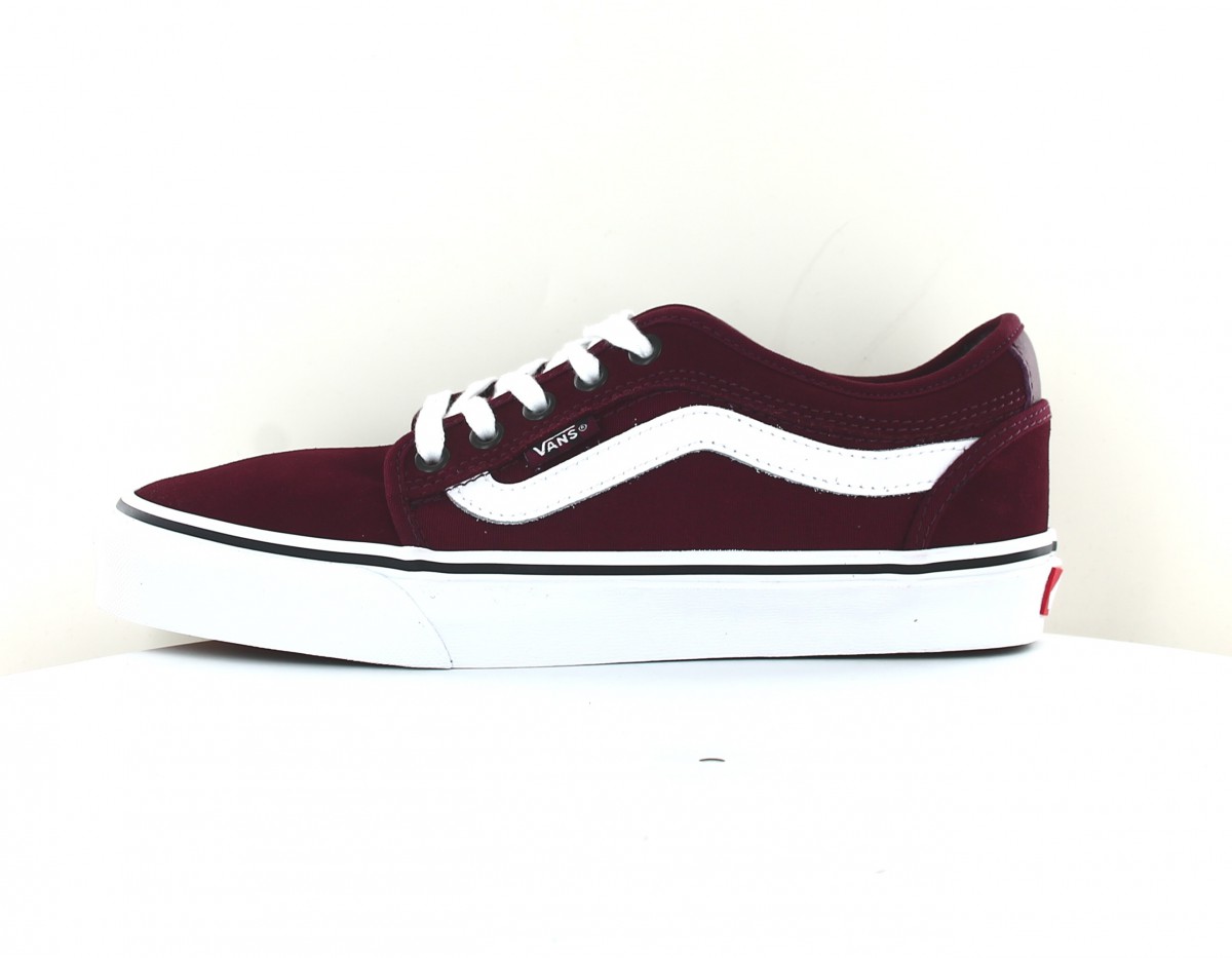 Vans Skate chukka low sidestripe bordeaux blanc