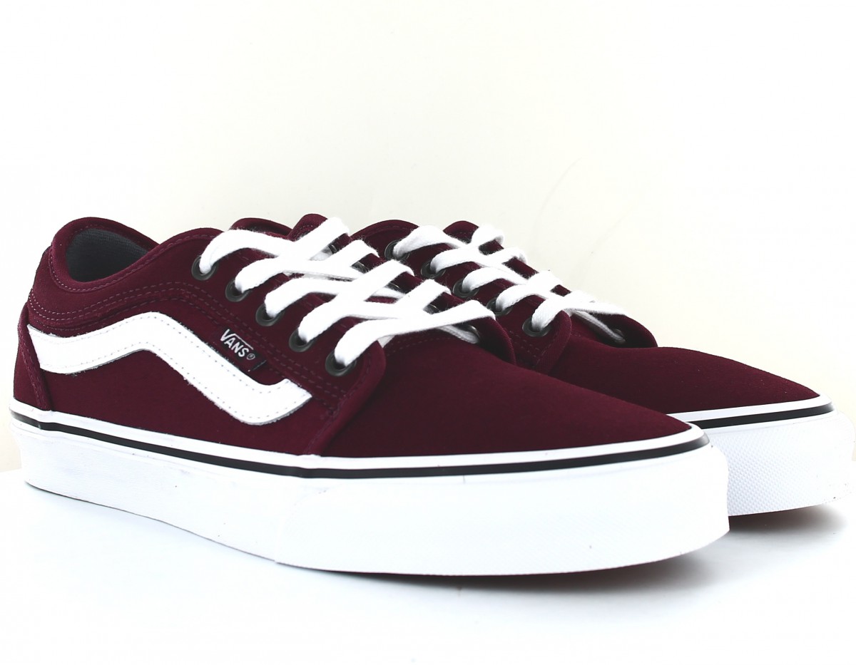 Vans Skate chukka low sidestripe bordeaux blanc