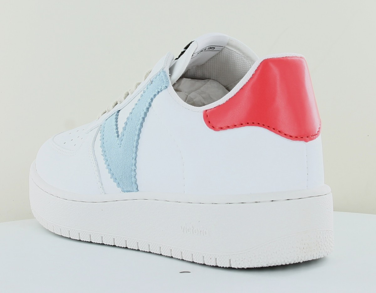 Victoria basket victoria v 2 blanc bleu ciel corail