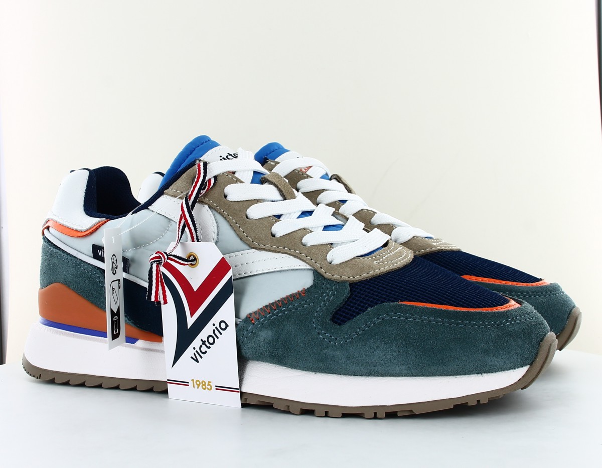 Victoria Leggera colour confort trainers bleu blanc beige orange