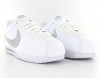 Nike cortez cuir femme blanc/argent