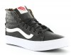 Vans Sk8-Hi slim zip cuir NOIR/BLANC