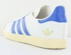 Adidas Gazelle cuir blanc bleu or