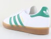 Adidas Gazelle cuir blanc vert or