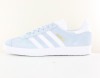 Adidas Gazelle bleu ciel blanc or