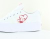 Adidas Nizza plateform summer blanc rouge coeur