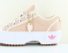 Adidas Nizza trek low selfish beige crème blanc rose fluo