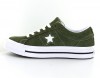 Converse One star premium suede vert kaki blanc