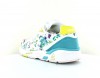 Lecoqsportif Lcs r850 flowers blanc turquoise jaune print