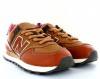 New Balance 574 cuir marron camel gris