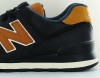 New Balance 574 cuir noir camel bleu