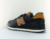 New Balance 574 cuir noir camel bleu