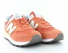 New Balance 574 femme rose peche blanc beige