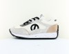 Noname Punky jogger suede blanc beige noir