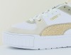 Puma Cali sport varsity blanc beige or