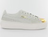 Puma suede platforme gold blanc-gold