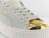 Puma suede platforme gold blanc-gold