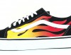 Vans Old skool flame noir blanc jaune rouge