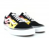 Vans Old skool flame noir blanc jaune rouge