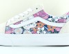 Vans Old skool retro floral blanc rose bleu floral