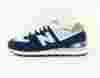 New Balance 574 bleu marine blanc beige gomme