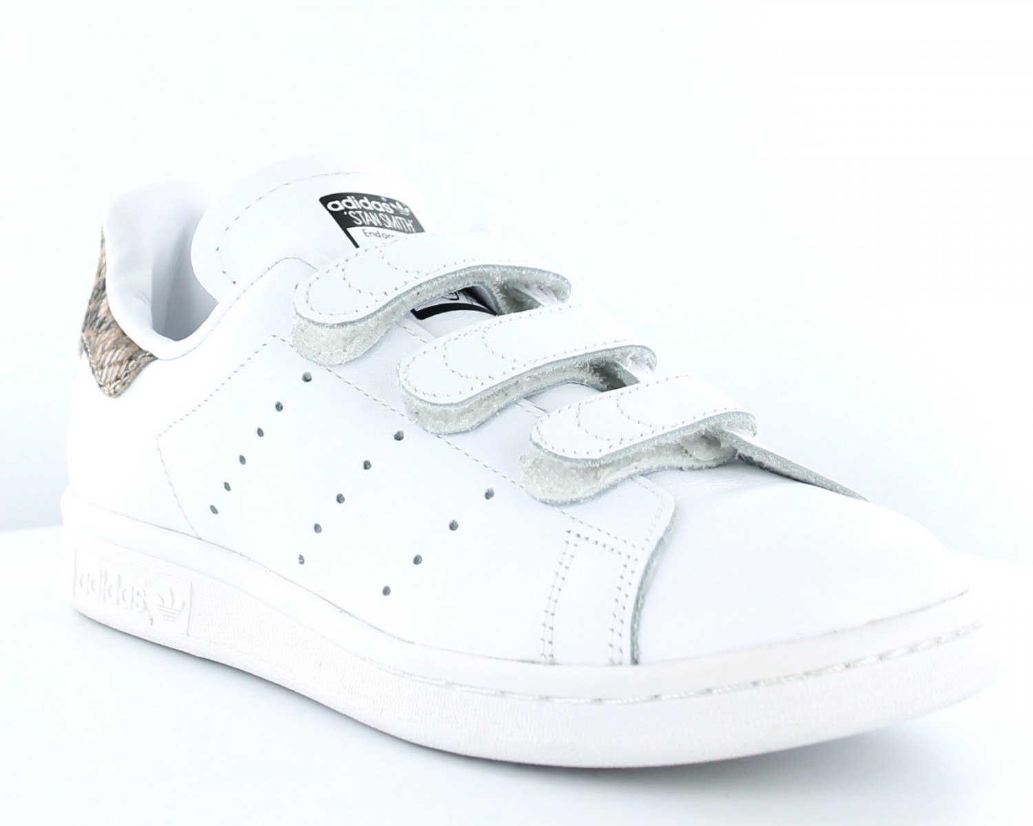 stan smith blanche à scratch