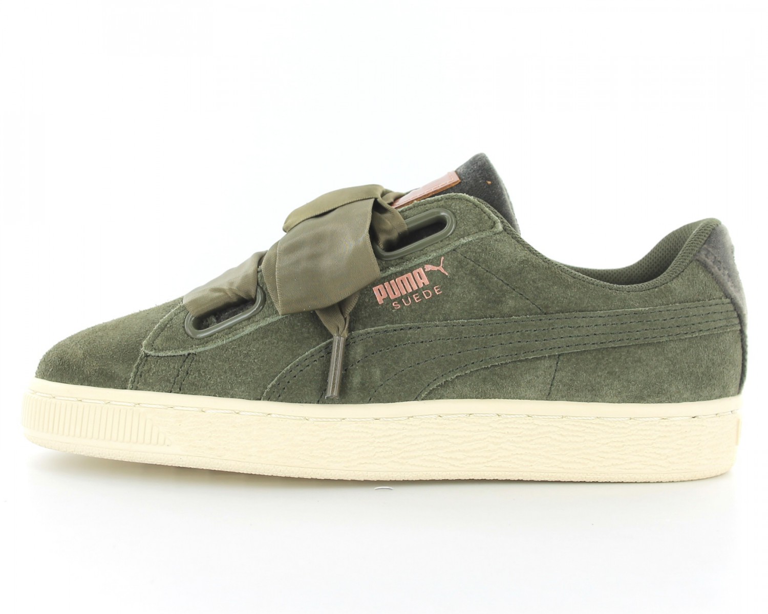 puma suede heart vert