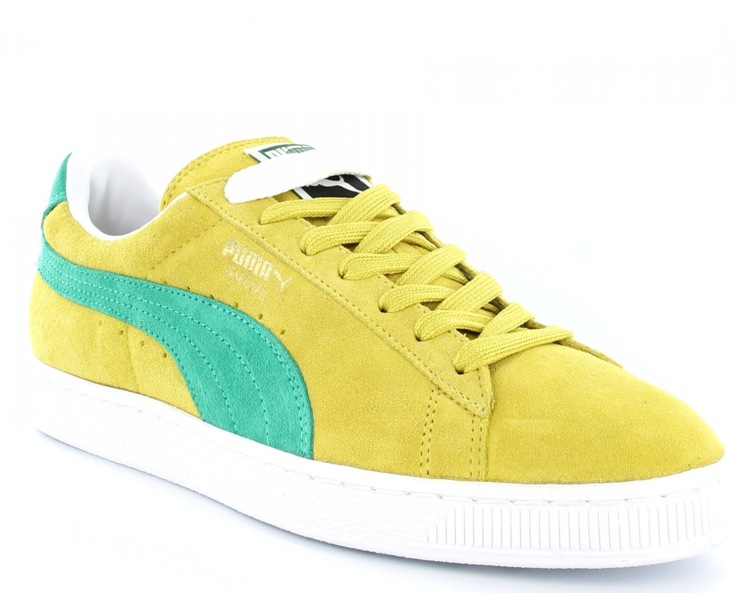 puma suede vert jaune